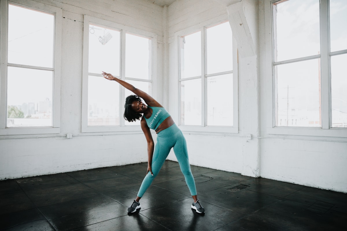 Woman performing a stretching exercise